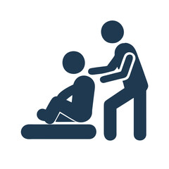 Person getting a shoulder massage icon on black