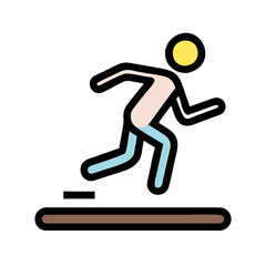 Stylized Running Stick Figure Icon, minimalist design illustration