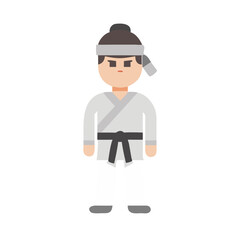Karate Kid Icon Illustration on Black Background