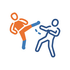 Obraz premium Martial arts concept illustration of kicking in self-defense