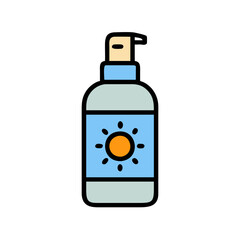 Sunscreen Spray Bottle Isolated: Summer Protection Icon Illustration