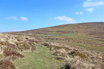 Path in Dartmoor National Park in Devon