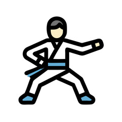 Minimalist Tai Chi Practitioner on Black Background Illustration