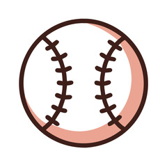 Cartoon baseball illustration for sports, game, recreation concept