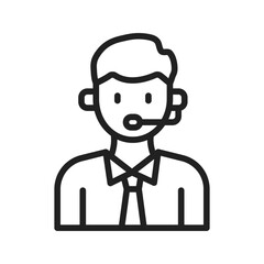 Call Center Agent icon vector image. Suitable for mobile apps, web apps and print media.