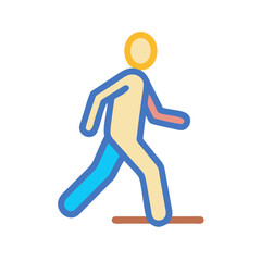 Colorful Person Walking Icon Illustration on Black Background