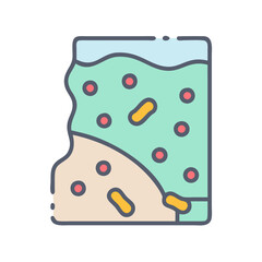 Illustration of bacteria in agar. Microbiology sample symbol