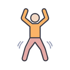 Jumping Jack Exercise Icon Illustration - Active Lifestyle Concept