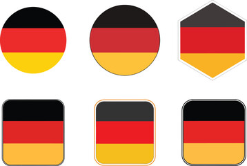 Germany Flag Rectangular Icons Set - National Symbol Vector Illustration for Cultural and Patriotic Design