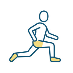 Lunge Exercise Vector Illustration on Black Background