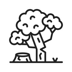 Deforestation icon vector image. Suitable for mobile apps, web apps and print media.