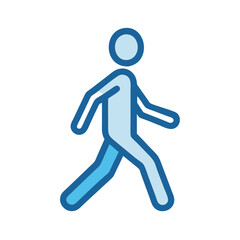 Walking Man Icon Illustration on a Black Background