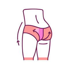 Butt lift surgery illustration, cosmetic procedure concept