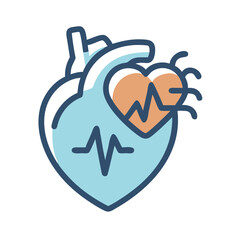 Heart Health Icon with ECG Wave Illustration