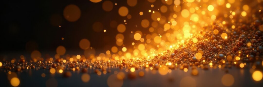Fine gold dust falling, creating a magical light effect , luxury, element
