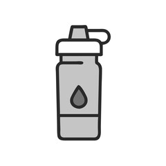 Reusable Water Bottle Illustration on Black Background Image