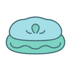 Simple Blue Oyster Shell Illustration on Black Background