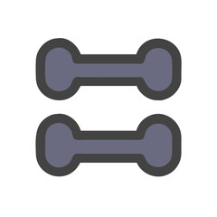 Two grey dumbbells on a black background image