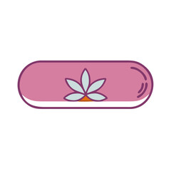 Pink lotus pill icon illustration on black background