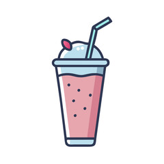 Refreshing pink smoothie illustration on a black background
