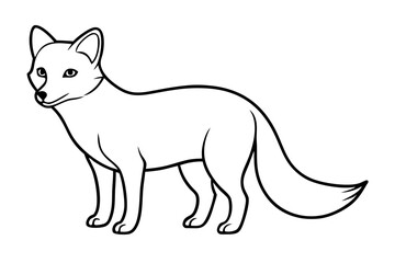 Minimalist Arctic Fox Line Art