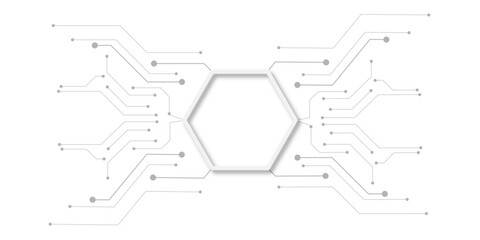 White circuit motherboard with blank CPU in the middle concept. 