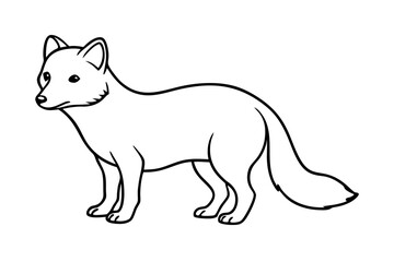 Minimalist Arctic Fox Line Art