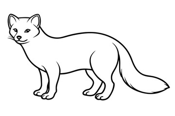 Minimalist Arctic Fox Line Art