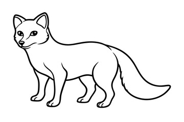 Minimalist Arctic Fox Line Art