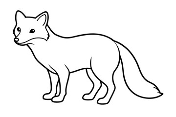 Minimalist Arctic Fox Line Art
