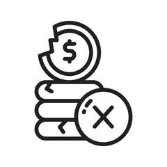 Insolvent icon vector image. Suitable for mobile apps, web apps and print media.