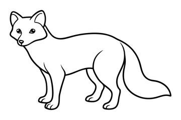 Minimalist Arctic Fox Line Art