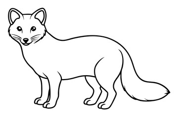Minimalist Arctic Fox Line Art