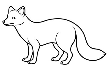 Minimalist Arctic Fox Line Art