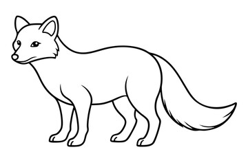 Minimalist Arctic Fox Line Art