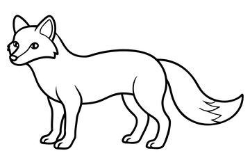 Minimalist Arctic Fox Line Art