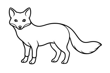 Minimalist Arctic Fox Line Art
