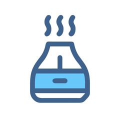 Blue Aromatherapy Diffuser Icon with Steaming Top Design