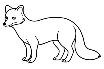 Minimalist Arctic Fox Line Art