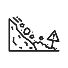 Landslide icon vector image. Suitable for mobile apps, web apps and print media.