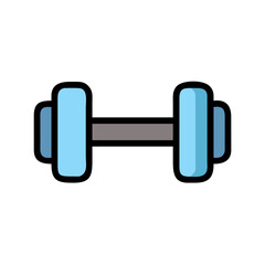 Blue Dumbbell Icon Isolated on Black Background