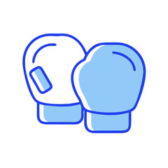 Blue Boxing Gloves on Black Background Illustration Vector