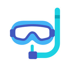 Snorkel and mask flat vector icon illustration design