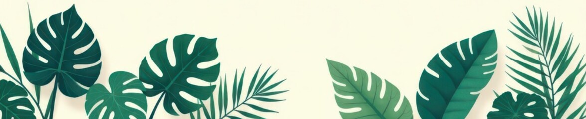 Minimalist tropical leaf silhouettes  Line art, botanical, vector illustration , trendy, line art