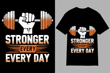 Fitness and Gym Typography T-Shirt Design