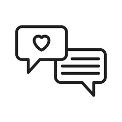 Naklejka premium Love Chat icon vector image. Suitable for mobile apps, web apps and print media.