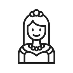 Princess icon vector image. Suitable for mobile apps, web apps and print media.