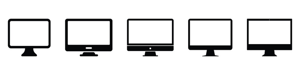 Computer monitor icon set. Different style Computer monitor icon. Vector