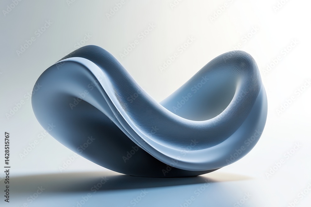 Leinwandbilder elegant abstract sculpture showcasing smooth curves and flowing lines in a minimalist style, highlig