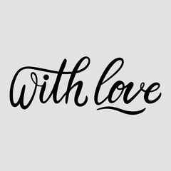 Elegant Black 'With Love' Calligraphy Script Font for Romantic Designs.